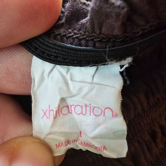 Xhilaration Dress Women's L Shirred Strapless Long Length Colorblock Brown Multi - Picture 3 of 9